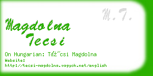 magdolna tecsi business card